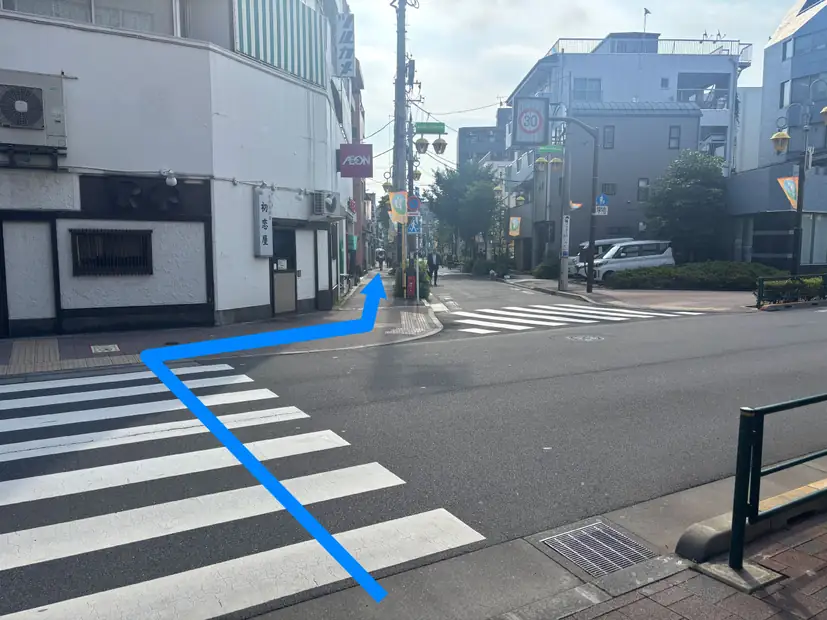 進行方向にある信号のない横断歩道